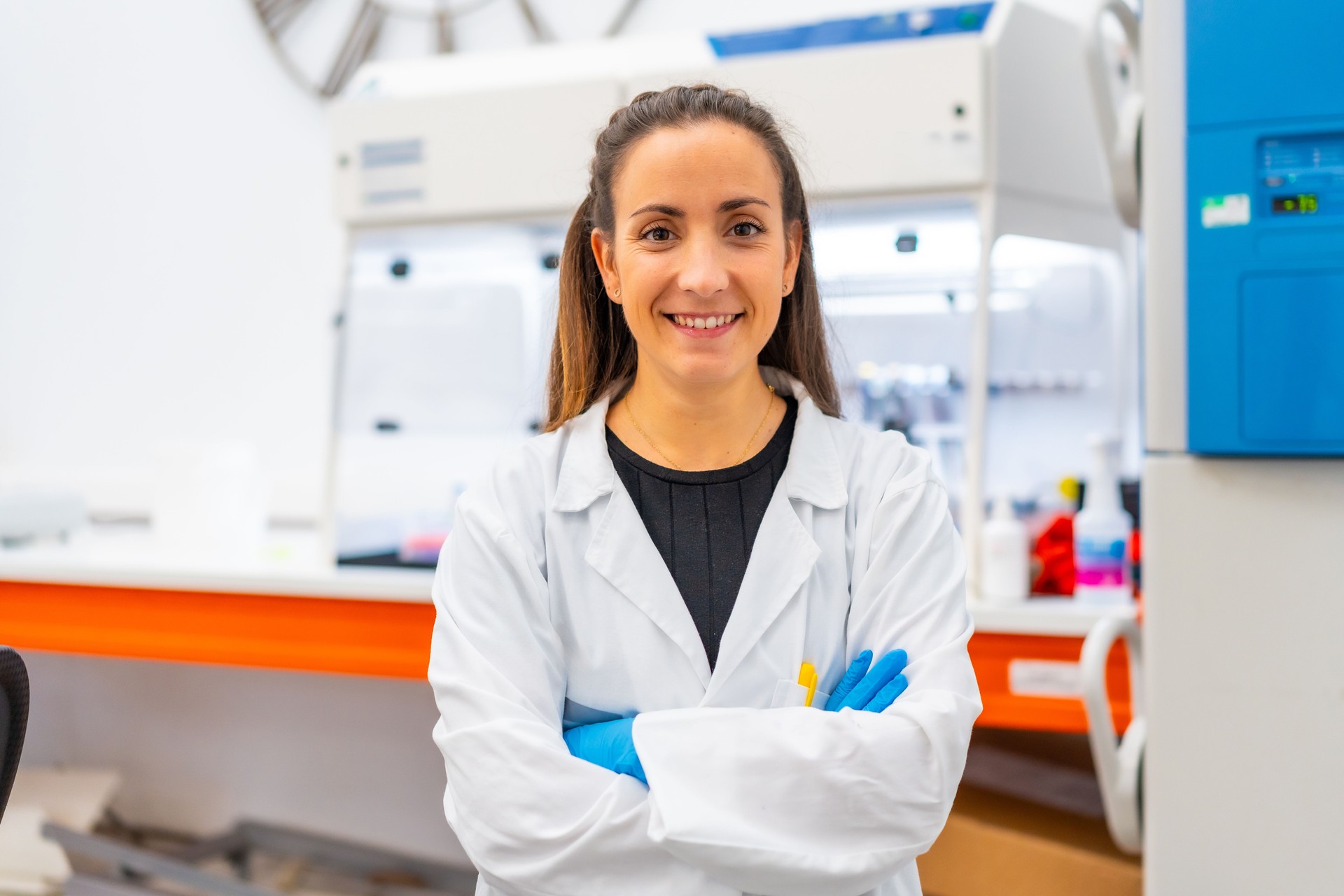 Portrait of a proud biologist in a laboratory